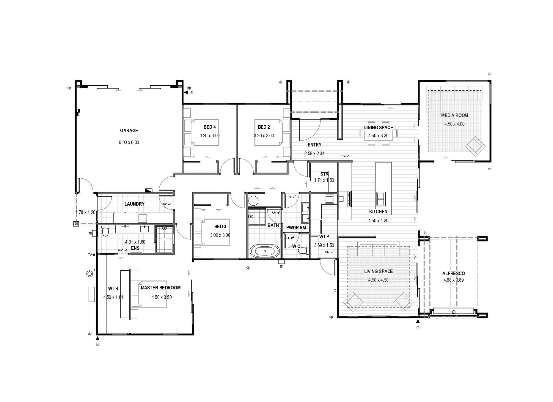 Lincoln showhome simplified floorplan 2
